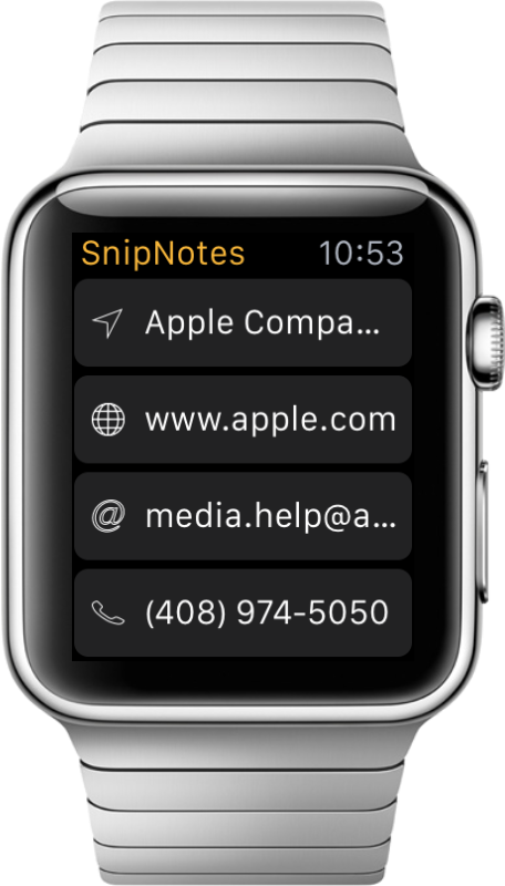 SnipNotes on Apple Watch